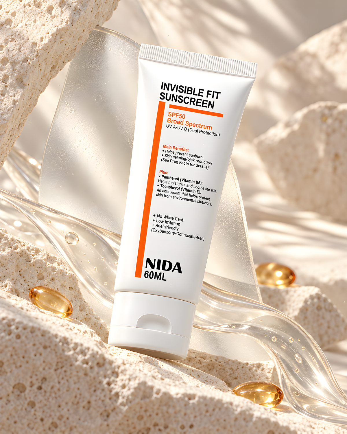 NIDA Invisible Fit Sun Serum SPF50+ 60ml